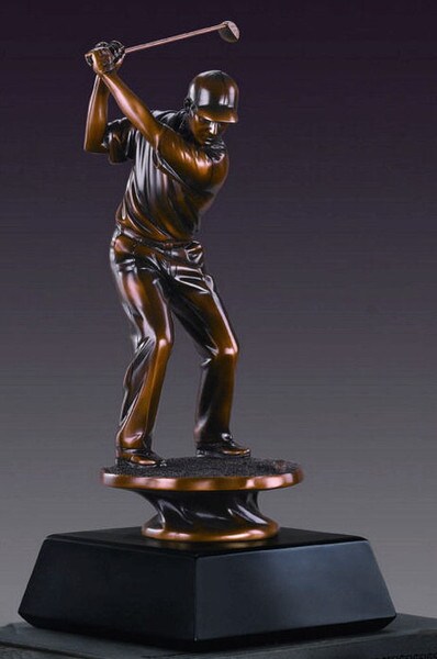 Golfer Statue First Place Sculpture Add Brass Plate Artwork Award